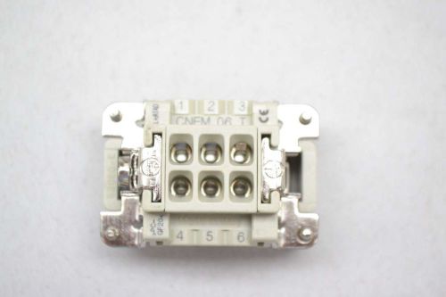 NEW ILME CNME 06 T RECTANGULAR 6 PIN 500V-AC 16A AMP CONNECTOR D431470