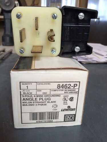 Leviton 8462-p plug, high amp angle, 15-60p, 250v 3 phase for sale