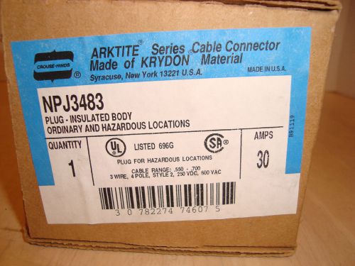 Crouse Hinds NPJ-3483 Plug-Insulated Body,Ordinary &amp; Hazardous Locations NPJ3483