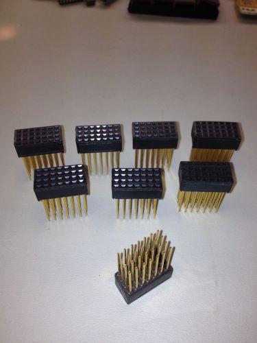 Lot of 8 Unusual 4 Row by 7 Gold Wire Wrap IC Socket