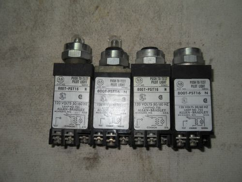 (h3) 1 lot of 4 used allen bradley 800t-pst16 push to test pilot lights for sale