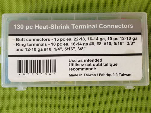 Heat shrink terminal connectors 130 piece assortment for sale