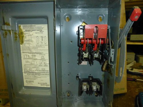 SQUARE D SAFETY SWITCH H262 600V AC/DC ENCLOSURE INDOOR 60AMP 2 POLE ELECTRICAL