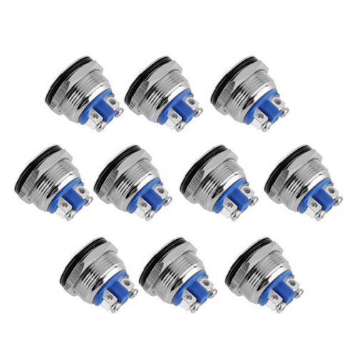 Silver 10pcs 19mm Momentary Push Button Round Head Screw Terminals For Vehicle