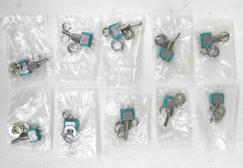 Lot of 10 new electroswitch a123s1yzq spdt on-on miniature toggle switches. sw for sale