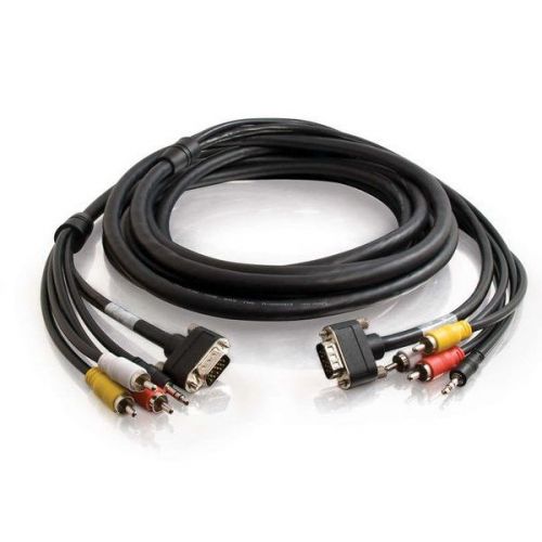 12FT VGA + COMPOSITE VIDEO + STEREO AUDIO + 3.5MM A/V CABLE WITH ROUNDED LOW PRO