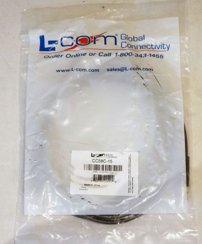 Lot of 40 * l-com rg58c coaxial cables bnc male / male 15.0ft brand new for sale