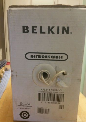 Belkin network cable, category 5e,4pr,awc 24,a7l514,nw-17667, 900 ft. ivory box for sale