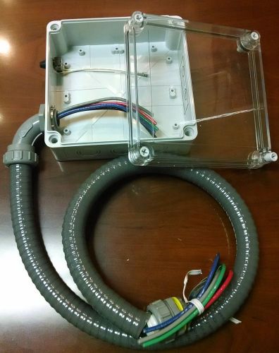 Weatherproof electrical box plastic clear lid 6x6x3 wiring harness and switch for sale