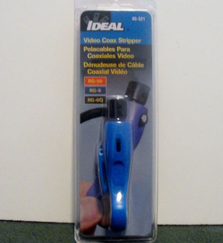 Ideal 45-321 cable satellite cctv coax stripper. easy use strips in 1 step!  new for sale