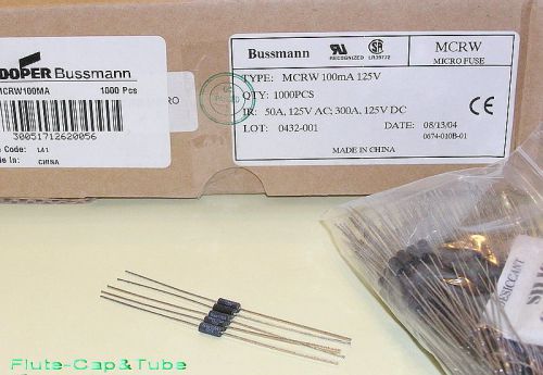 10pcs bussmann mcrw fast-acting 100ma 125v subminiature microtron axial fuses for sale