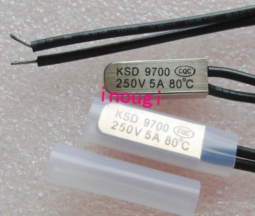 3 pcs ksd 9700 80?c 250v 5a thermostat temperature bimetal switch nc close new for sale