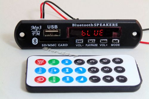 12V Bluetooth LED Screen DIY USB SD MP3 WMA Decoder Player Remote Audio s778-1