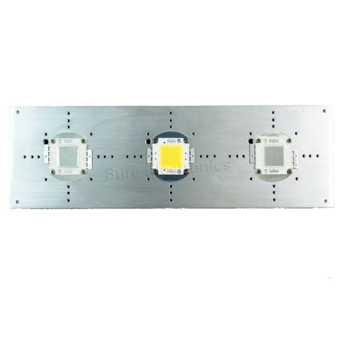356x113x26mm Aluminum Alloy Heat Sink for 3x20W/30W/40W/50W60W LED Silver White