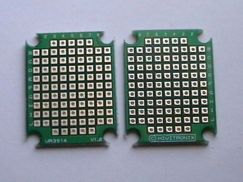 2 x DIY Hivitronix Proto PCB Circuit Perfboard Veroboard 25x33 mm 91 pads VR3914