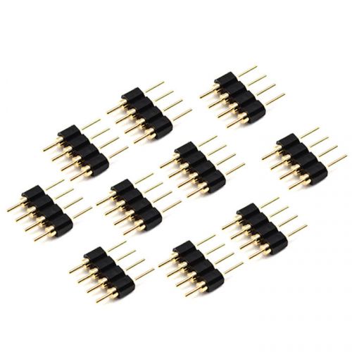 Creative 10X 4 pin Male Connector for RGB 5050 LED Strip Light Connect HC@#US-04