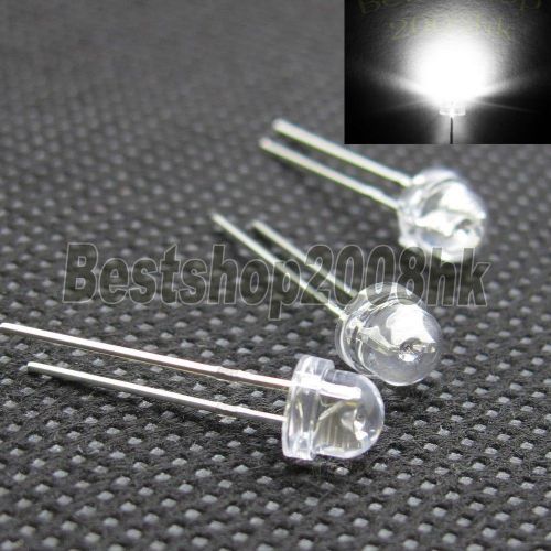 100 x 5mm 2pin straw hat white led wide angle 20000mcd led lamp beads for sale