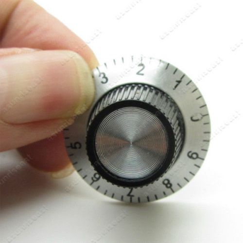 100 x potentiometer pot metal knob with dial for 6mm shaft rotary cap 0-9 scale for sale