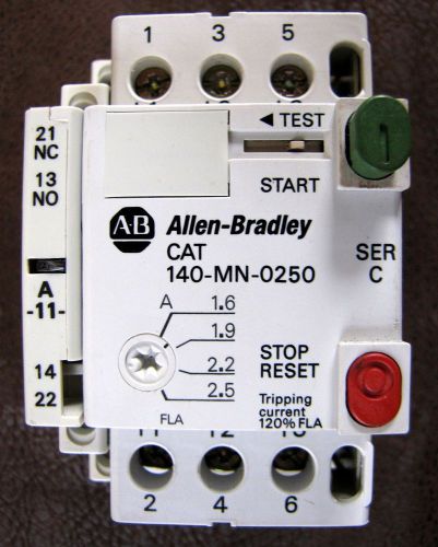 Allen Bradley 140-MN-0250 Starter 140-A11 Auxiliary Contact Base