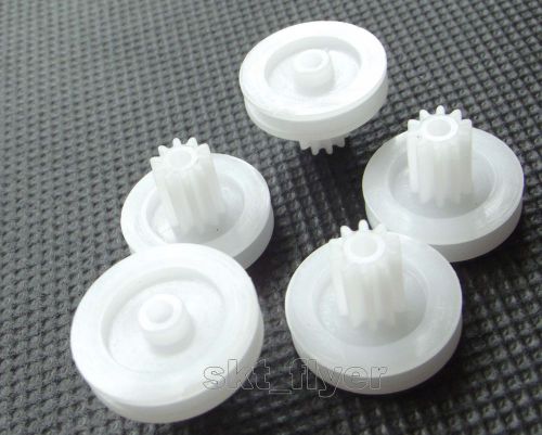 5pcs 15*10.5*2.05 mm pulley plastic with gears travelling block robot part diy for sale
