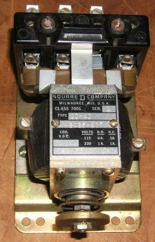 Used sq d class 7001 type qo-40 dc magnetic relay 4 pole n.o. 24 vdc coil for sale