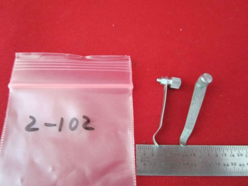 MICROSCOPE VINTAGE PAIR CLIPS FOR SLIDE STAGE #2-102
