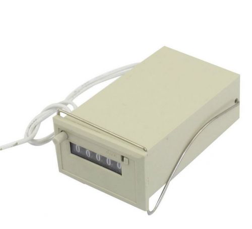 Baomain AC 220V CSK5-NKW 5 Digits 2 White Wired Electronmagnetic Counter Gray