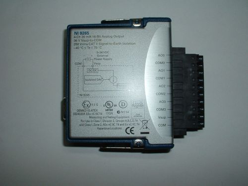 National instruments ni 9265 0 to 20 ma, analog output, 100 ks/s/ch, 4 ch module for sale