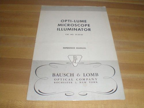 Vintage Opti-Lume Microscope Illuminator Reference Manual Leaflet Bausch &amp; Lomb