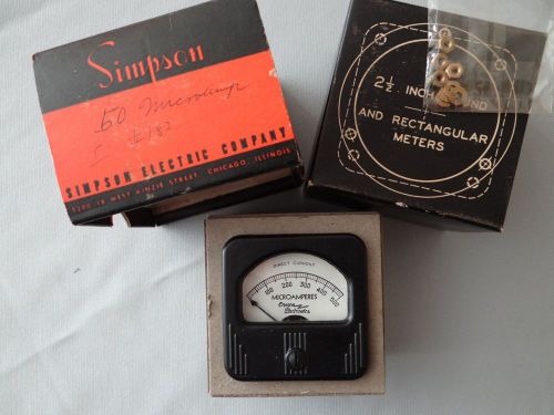 Simpson 500 Microamperes Oregon Electronics Vintage Meter NOS
