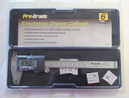 Pro-grade electronic digital caliper 6&#034; inch 150mm stainless steel 82806 w/ case for sale