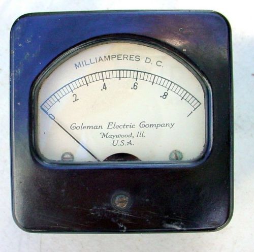 Coleman 0-1 mA DC Panel Meter
