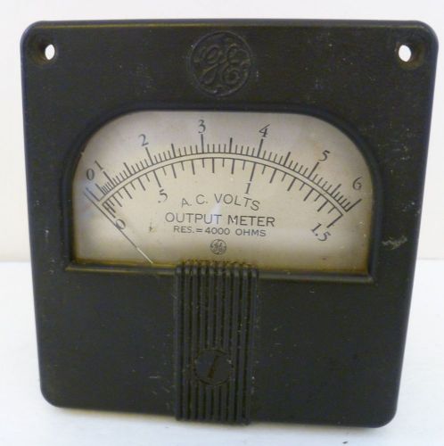 Ge general electric output meter ac volts res=40000 ohms for 2-13/16&#034; hole vtg for sale