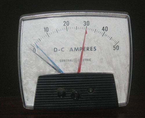 GE DC Amp-meter Panel Mount Analog 0 - 50 Amp Range Model 1954