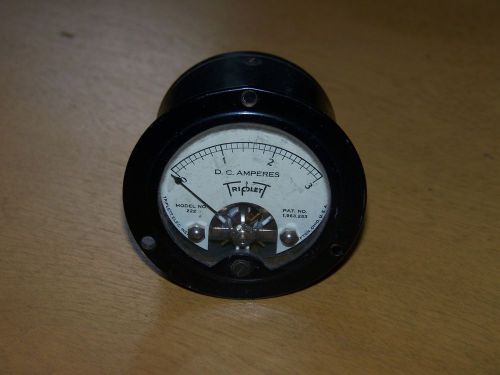 Vintage industrial steam punk triplet 0-3 dc amp gauge panel meter for sale
