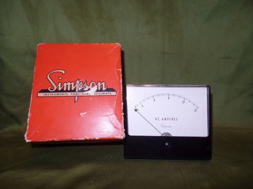 Simpson Meter Model #1359 0-15 AC Amperes Range 0-5 ACA With Box