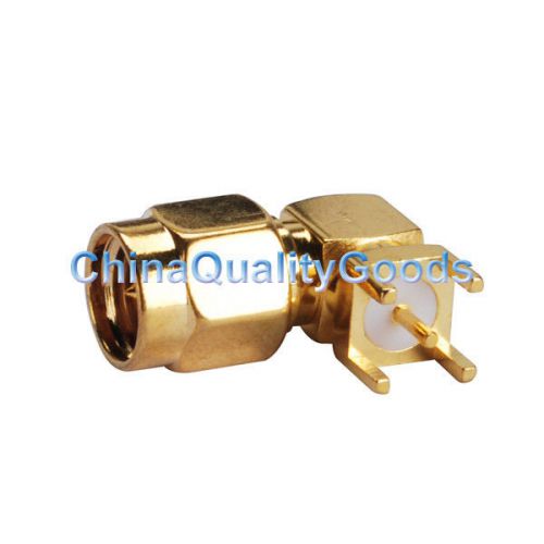 Sma thru hole male right angle pcb mount rf connector for sale