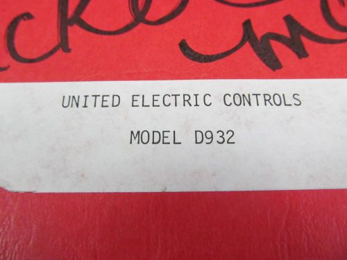 United Electric Controls D931, D932, D934 Single/Dual Output Controller Inst Man