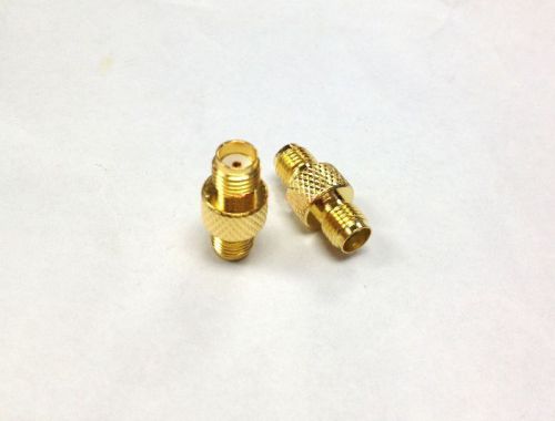 50 pcs Copper Gold plated SMA Female To Female Straight RF Connector Adapter