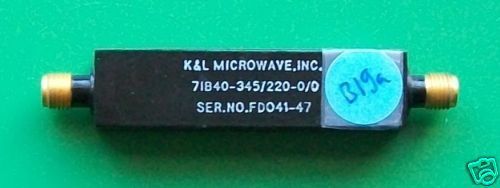 RF IF microwave bandpass filter, 345 MHz / 200 MHz, power 1 Watt, tested, data