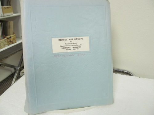 CML AG 106 Electronic Generator Instruction Manual w/schematics