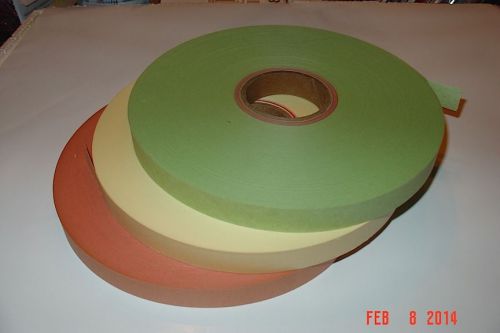 5 level teletype perforator tape - 3 rolls 3 colors, 8&#034; x 2&#034; dia, 11/16&#034; baudot for sale
