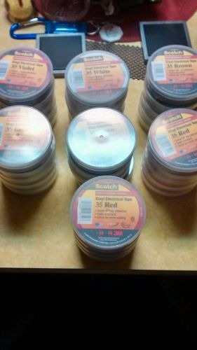 Lot 40 scotch 3m 35 vinyl electrical tape 3/4&#034; x66 professional grade multicolor for sale