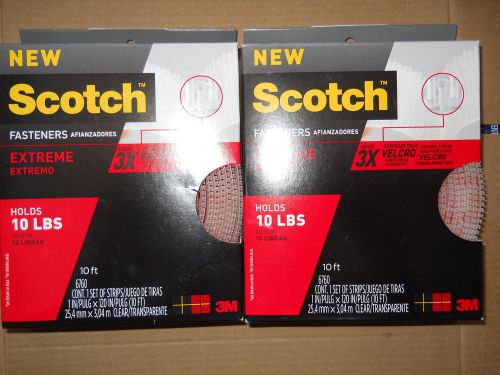 Scotch 3m fasteners extreme 10 feet of strips (2 pk bundle = 20 feet of strips) for sale