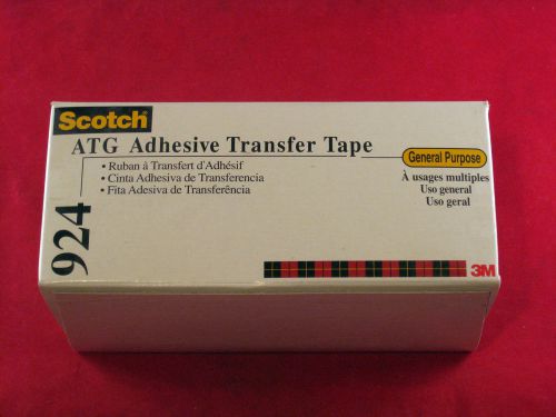 12 Rolls Scotch 3M 924 ATG Adhesive Transfer Tape 1/2&#034; Wide By 60 Yards