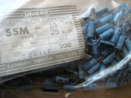 Electrolytic capacitor 10 mfd. 25 vdc  ( 200 pcs )      ( 0930 ) for sale