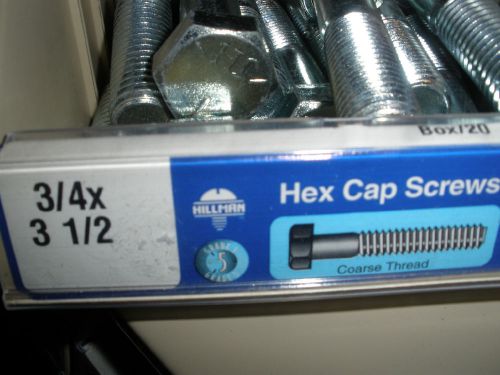 3/4-10 x 3-1/2&#034; hex head cap screw bolts zinc (11) total 3/4&#034;  grade 5 for sale