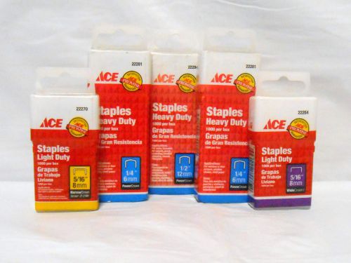 5000 ACE Hardware Heavy &amp; Light Duty Staples 5/16&#034; (8mm) 1/4&#034;(6mm) 1/2&#034; (12mm)