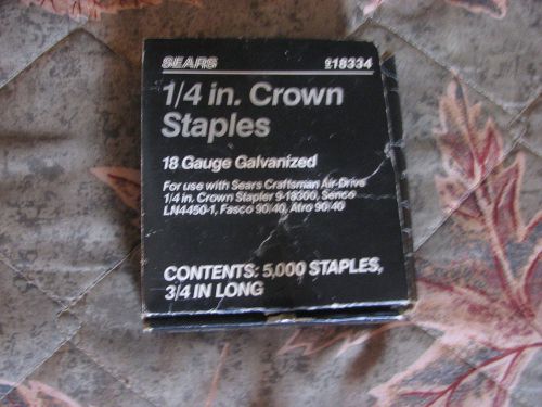 Craftsman 18 gauge galvanized staple 1/4-inch crown x 3/4-in long, 5000 pcs for sale