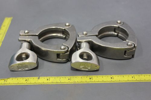 (2) TRI CLOVER 1 1/2&#034; SANITARY CLAMPS A3 316L STAINLESS STEEL (S10-4-115FE)